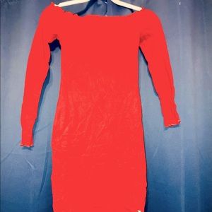 Off shoulder long sleeve dress